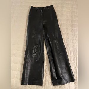 Black faux leather Aritzia pants